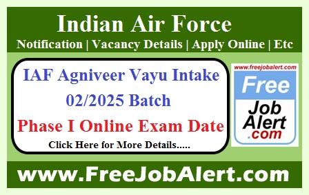 Indian Air Force Agniveer Vayu Intake 02 2025 Exam Date 2024 Exam