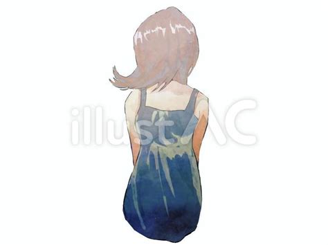 後ろ姿の女性イラスト No 2220505／無料イラスト フリー素材なら「イラストac」