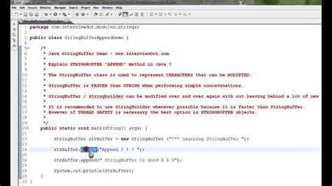 JAVA STRINGBUFFER APPEND METHOD DEMO YouTube