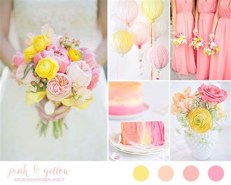 Pink And Yellow Wedding Color Palettes For The Brides Bouquet Cake