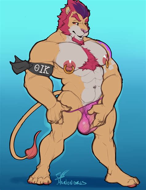 Rule 34 Anthro Beard Big Bulge Bulge Clothing Facial Hair Feline Lion Looking At Viewer Male