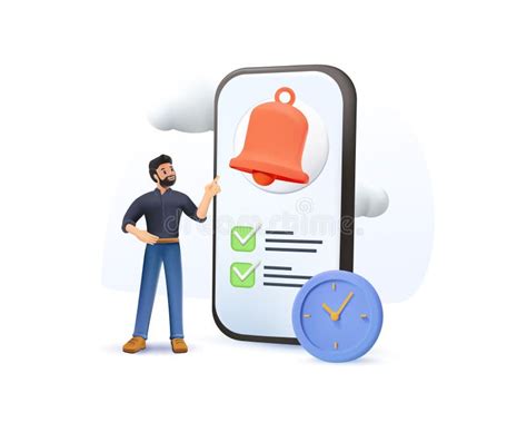 Time Management 3d Illustration Set Character Using Time Tracker