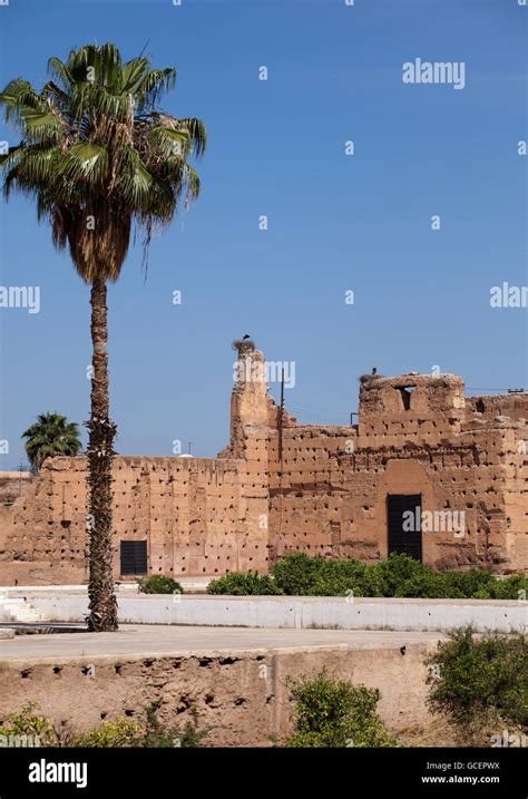 El Badi Palace Kasbah District Marrakech Morocco Africa Stock Photo