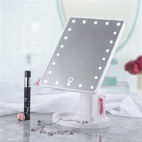 Miroir de maquillage carré OEM 16 22 LED Miroir cosmétique léger