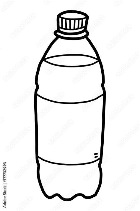 Drinking Water Bottle Cartoon Vector And Illustration Black And White Hand Drawn Sketch