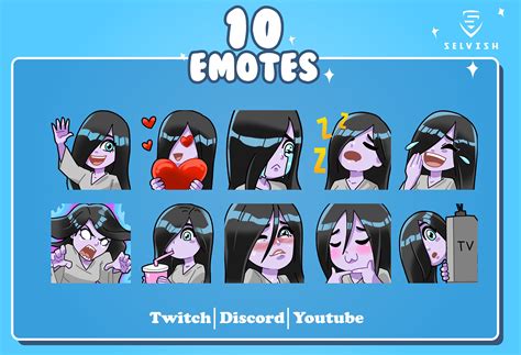 The Ringu Sadako 10 Emotes Pack For Twitch Youtube And Discord Etsy