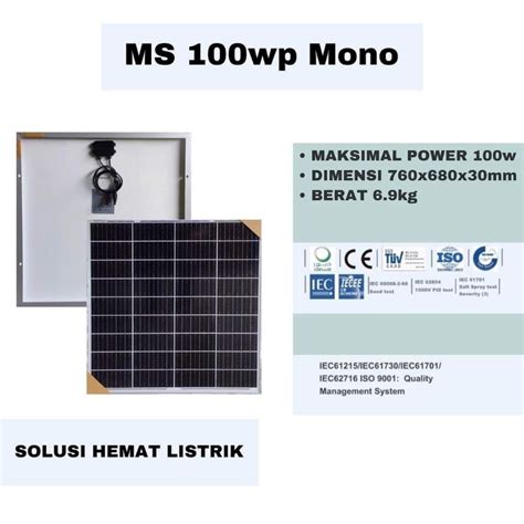 Jual Solar Panel Wp Mono Crystalline A Hq Shopee Indonesia