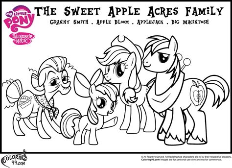 MLP Apple Family Coloring Pages | Minister Coloring