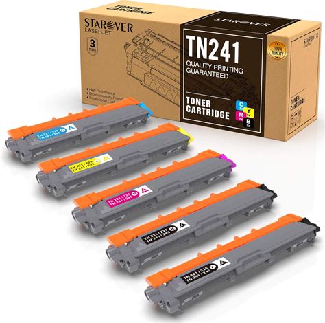 Starover 5x Compatible Toner Cartridges For Brother Tn241 Tn 241 Tn245