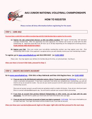 Fillable Online Image Aausports Register For Your AAU Membership Play