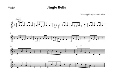 Jingle Bells Violin Solo Arr Márcio Silva By James Lord Pierpont 18221893 Sheet Music