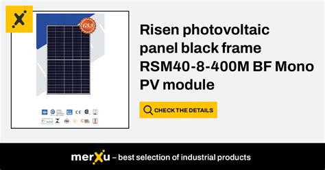 Photovoltaic Panel Risen Black Frame Rsm M Bf Pv Module Merxu