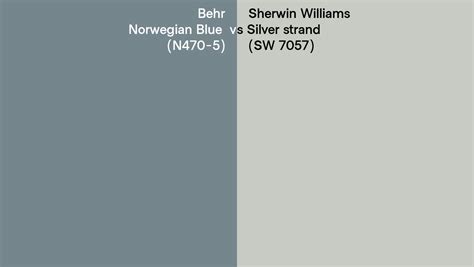 Behr Norwegian Blue N470 5 Vs Sherwin Williams Silver Strand Sw 7057