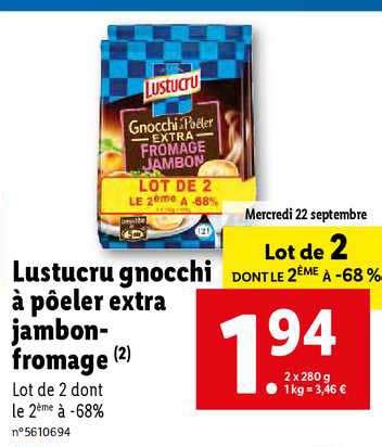 Promo Lustucru Gnocchi Po Ler Extra Jambon Fromage Chez Lidl