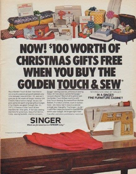 1971 Singer Sewing Machine Vintage Ad Christmas Ts Singer Sewing