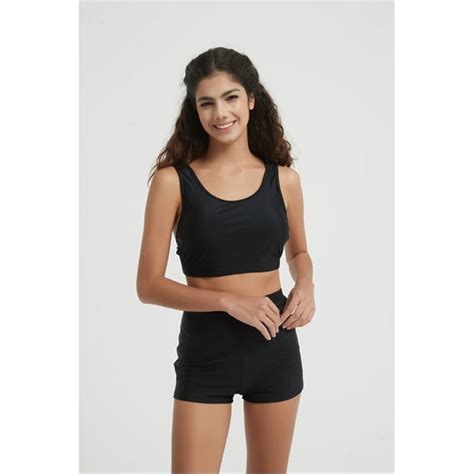 Be You Crop Bikini Top Black SportsDirect