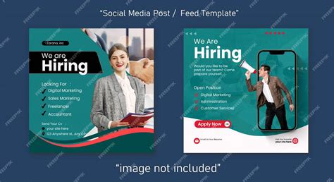 Premium Vector We Are Hiring Job Vacancy Social Media Post Banner Design Template