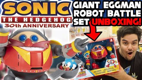 Sonic The Hedgehog Giant Eggman Robot Battle Set Unboxing 30th