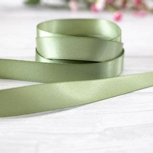 Sage Green Double Sided Satin Ribbon Gift Wrapping Sizes Wedding