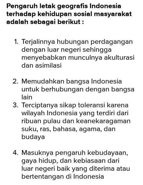 Jelaskan Implikasi Letak Indonesia Terhadap Aspek Ekonomi Sosial Dan