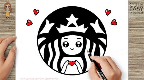 How to Draw Cute Starbucks Logo 😍 - YouTube