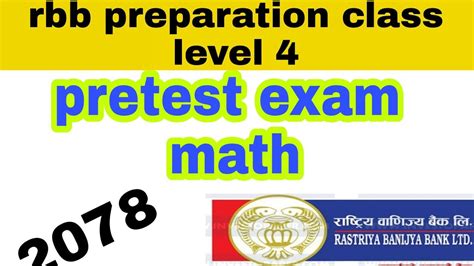 Rbb Preparation Class Level 4 Math Rbb Level 4 Math Rbb Level 4