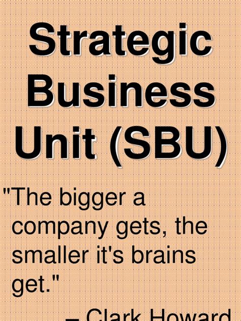 Strategic Business Units Sbu Pdf Competition Business