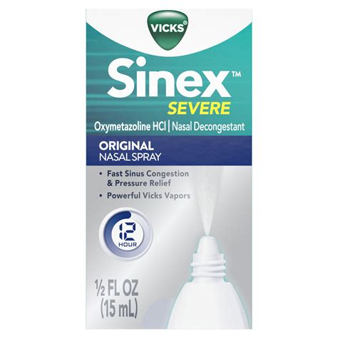 Vicks Sinex Severe Original Nasal Spray Decongestant Medicine Relief From Stuffy Nose Due To