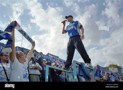 Fans Of The Lech Poznan Football Club At A Stadium Poznan Poland