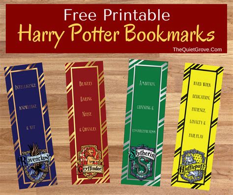 Harry Potter Bookmark Printables Printable Word Searches