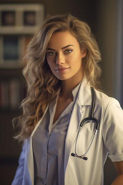 Premium Ai Image Beautiful Smiling Female Doctor