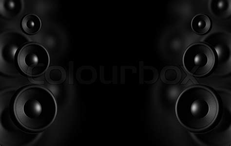 Large Speakers Black Background Dark Stock Image Colourbox