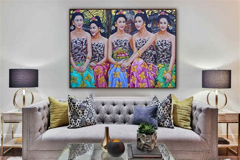 Balinese Woman Painting, Traditional Paintng, Bali Painting, Landscape ...