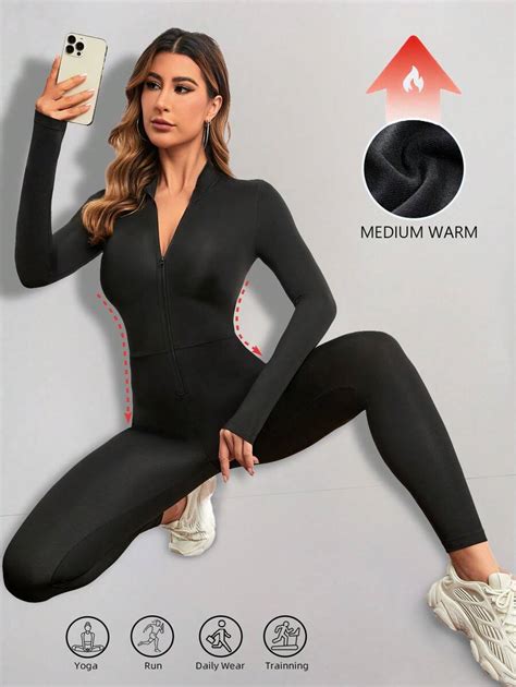 Shein Sport Studio Women Solid Color Sport Jumpsuit Shein Usa