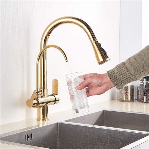 Onyzpily Ways Kitchen Taps Pure Water Filter Pull Down Swivel