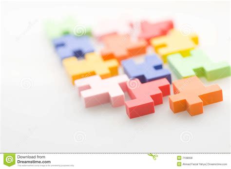 Colorful rubber puzzle. stock photo. Image of object, brick - 7108058