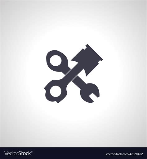 Car Engine Repair Service Icon Piston Royalty Free Vector