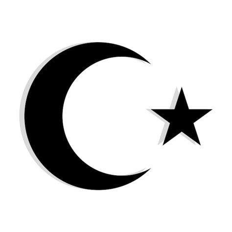 Symbole De L islam étoile Et Icône Du Croissant Sur Fond Blanc