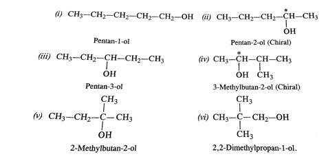 Write The Structures And Iupac Names Of All The Isomeric Alcohols With