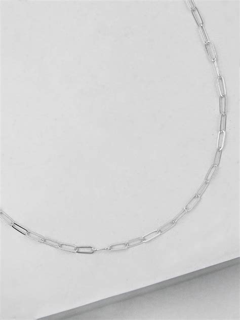 Mini Paperclip Necklace Silver Sterling Silver Chain Etsy Thin