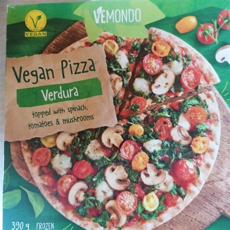 Vemondo Vegan Pizza Verdura With Spinach Tomatoes Mushrooms Review