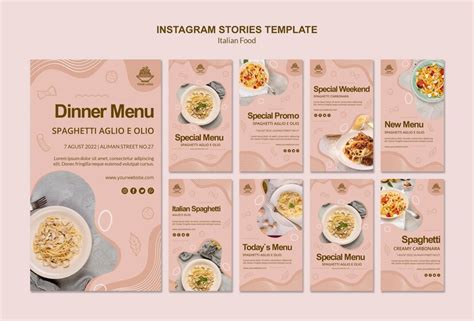 Free Psd Italian Food Instagram Stories Template