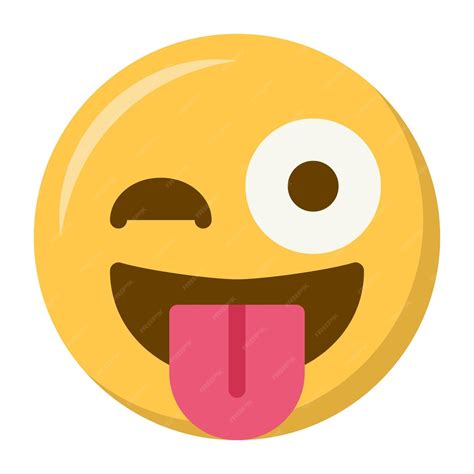 Premium Vector Winking Face With Tongue Emoji Icon