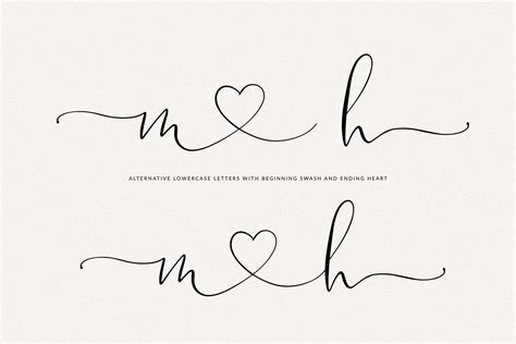 Calligraphy Font Modern Calligraphy Heart Fonts Wedding Font