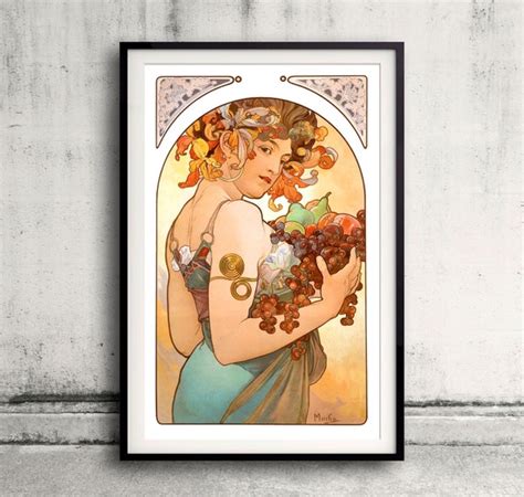 The Fruit By Alphonse Mucha 1897 Fine Art Glicée Poster Etsy