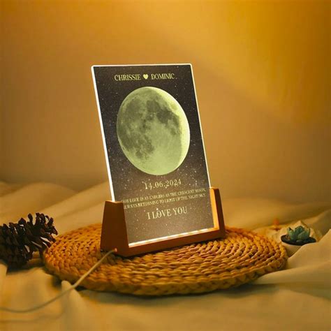 Loforay Moon Phase Born Day Night Light Anniversary Gift For Him And