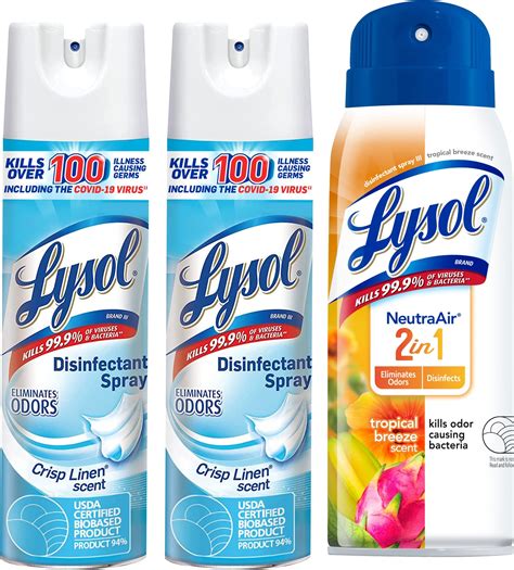 Lysol Disinfectant Spray Bundle 2 Crisp Linen Disinfectant Sprays 19 Ounce