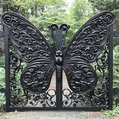 A Butterfly That Is On A Gate Premium Ai Generated Image