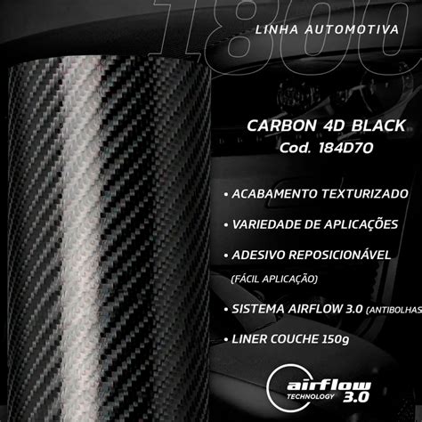 Adesivo Fibra De Carbono Preto Black D Alltak Transforma O