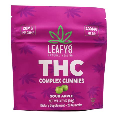 Delta 9 Thc Complex Gummies Sour Apple 400mg 20 Count Leafy8